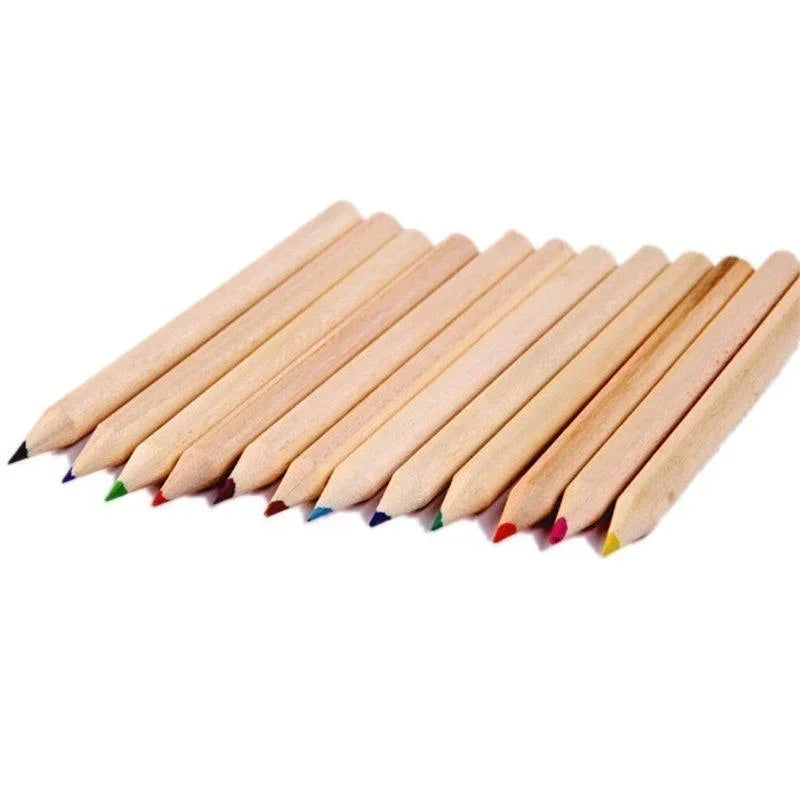 12-teiliges Holz Buntstifte Set mit Spitzer für Kinder und Schüler