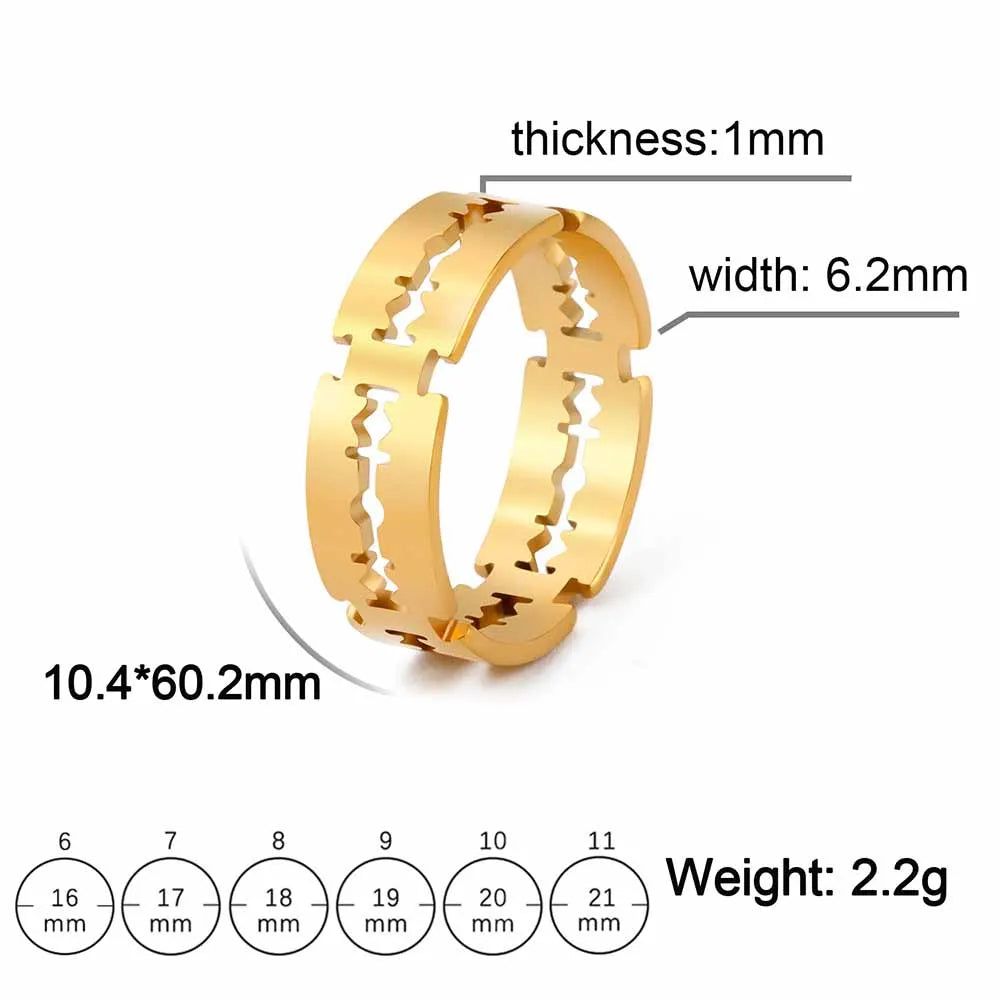 Edelstahl Punk Ringe Unisex 6-13 Größe Stilvoll - Robust
