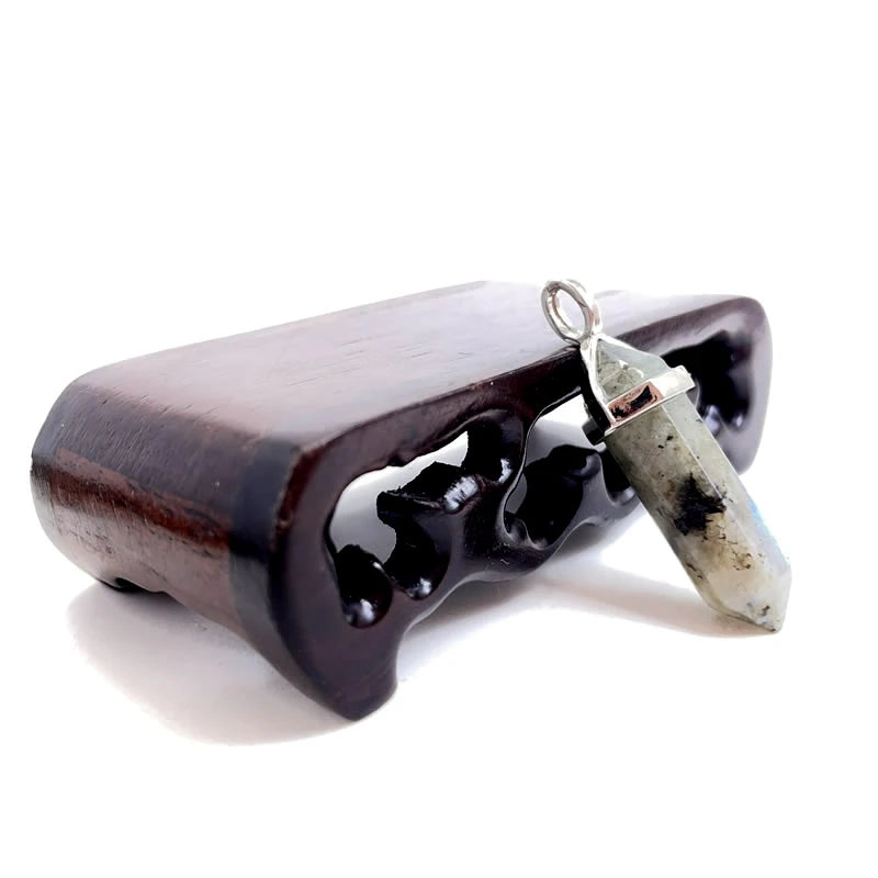 Naturstein Sechseck Stabanhänger – DIY Schmuck, Amethyst, Tigerauge Mix