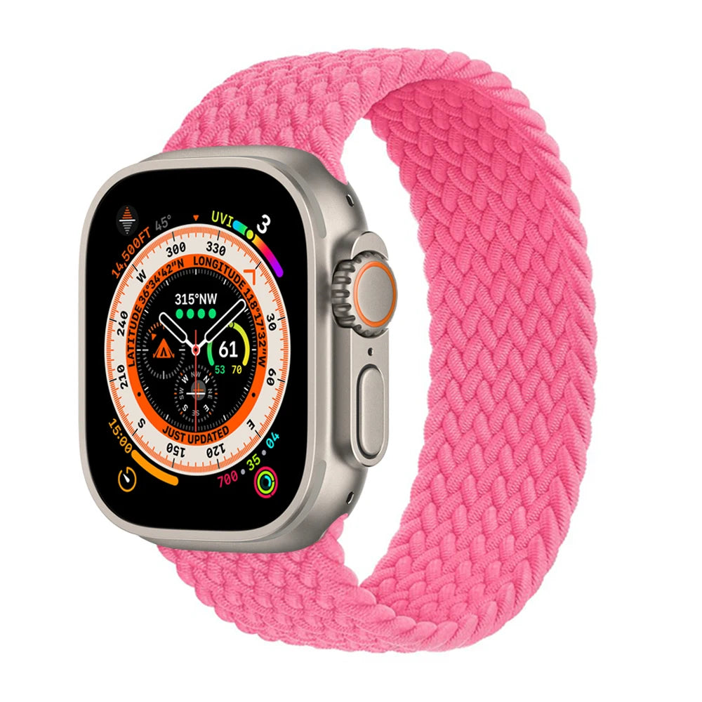 Geflochtenes Solo Loop Ersatzarmband für Smartwatch 38-49mm Unisex