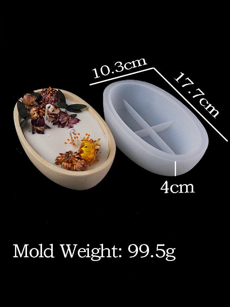 Oval Silikonform für Beton und Kerzenherstellung DIY Handwerk