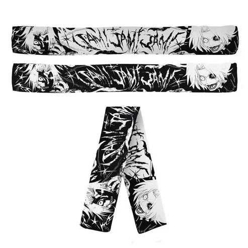 Warmer gestrickter Winterschal mit kreativem Muster und Quasten