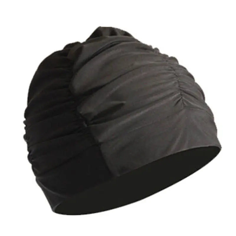 Elastische Bademütze für langes Haar – Unisex Nylon Turban-Stil Schutz