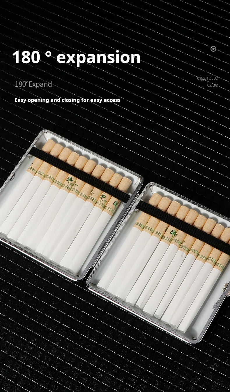 Tragbare leichte Zigarettenschachtel aus Metall mit Ledermuster