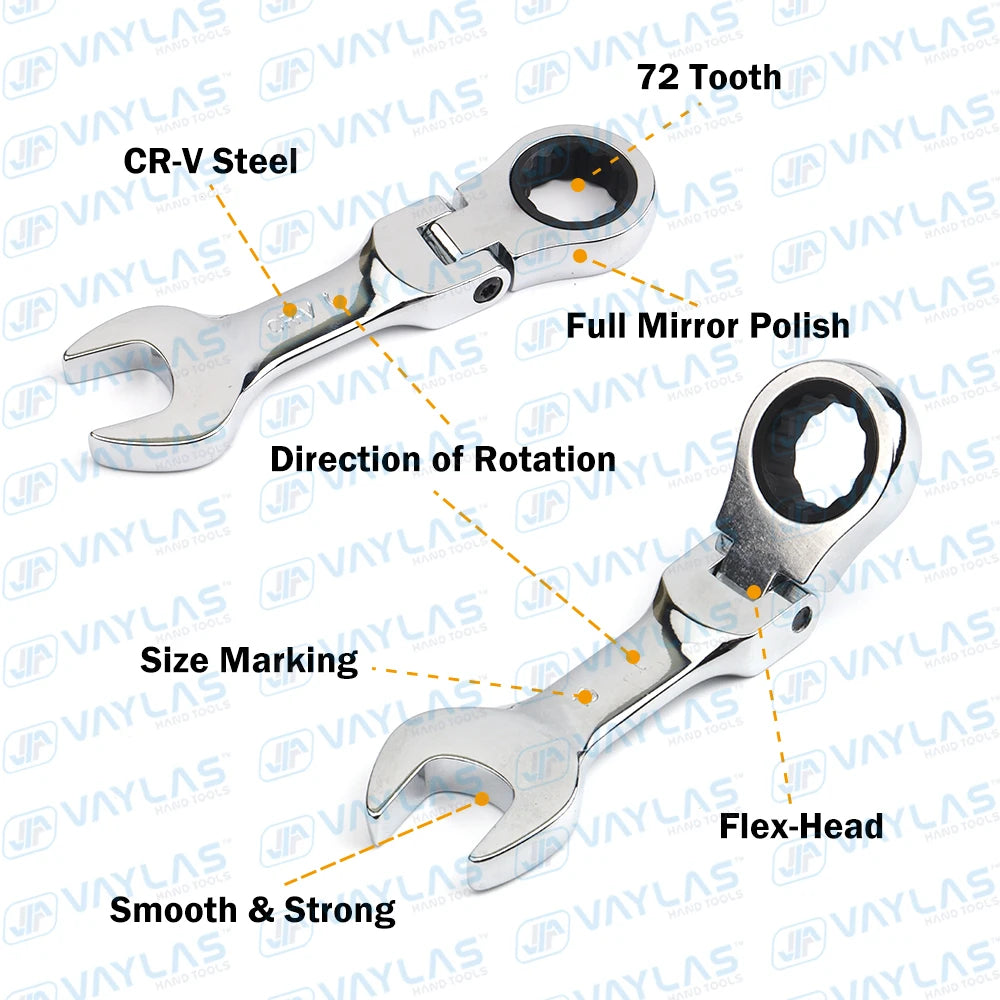 Mini Ratsche Werkzeug 6 19 mm mit doppeltem Ende und Flex Kopf