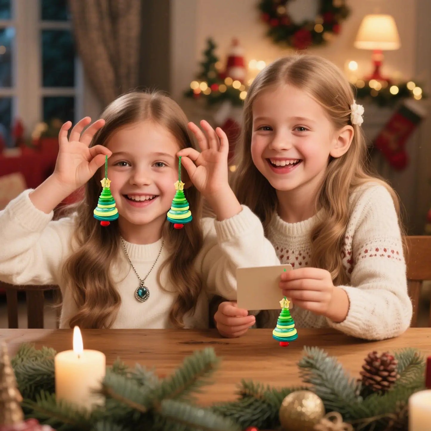 DIY Weihnachtsanhänger Set aus Knöpfen für festliche Dekoration