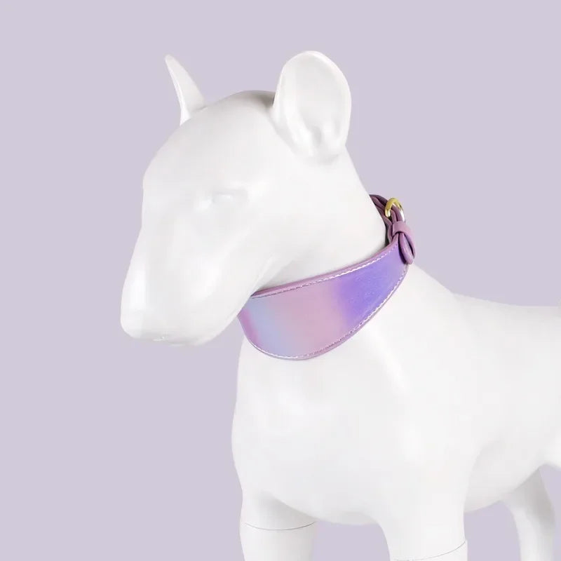 Verstellbares PU Hundehalsband mit reflektierendem weichem Leder für kleine Hunde