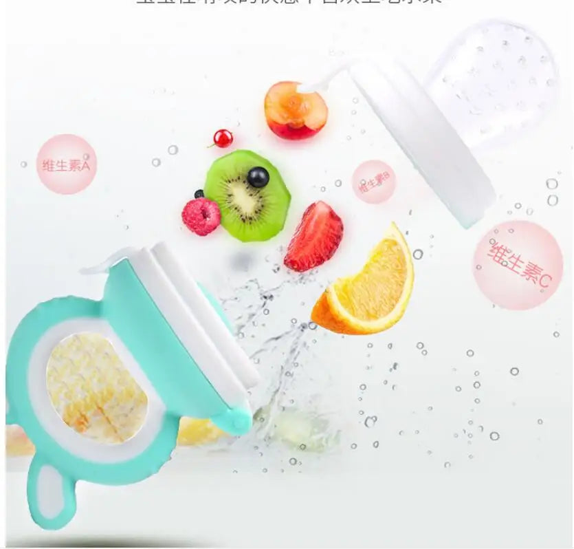 3er Set Silikon Netzbeutel Baby Futterspender mit leicht handhabbarem Ringlöffel-Yabubest - Home & More