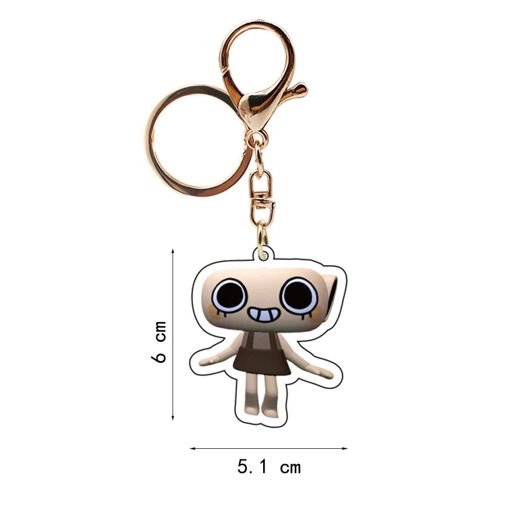 Acryl Schlüsselanhänger 6 cm mit antik goldener Eisenlegierung Unisex