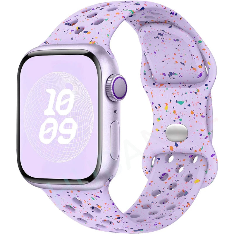 Sportliches Silikonarmband kompatibel mit Smartwatch 38-49 mm Modelle