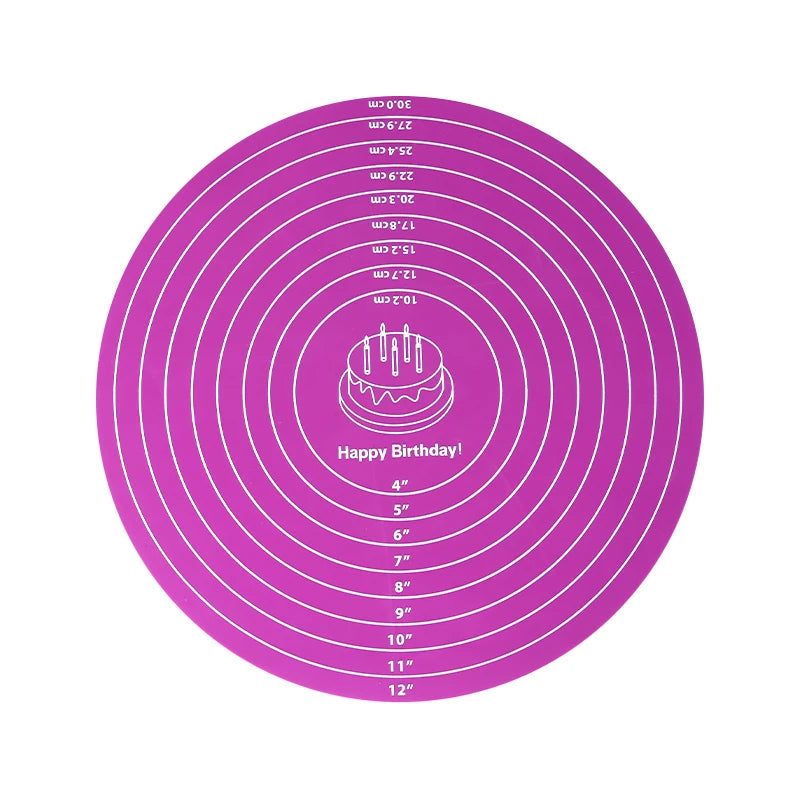 Runde Silikon Backmatte Antihaft mit Messskala für Ofen - Teig kneten
