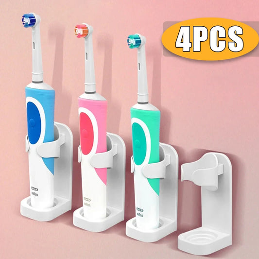 Platzsparender, hygienischer elektrischer Zahnbürstenhalter weiß 1-4er Set