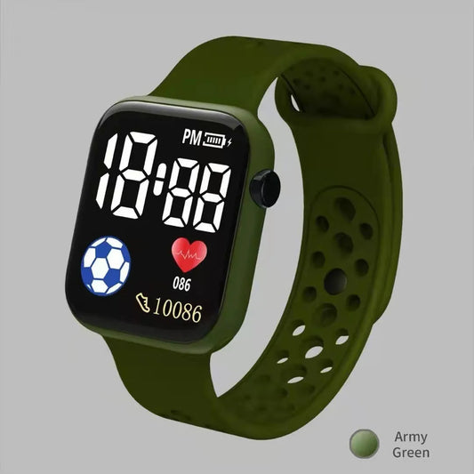 Wasserdichte digitale Kinder-Armbanduhr mit LED-Anzeige und Kalender