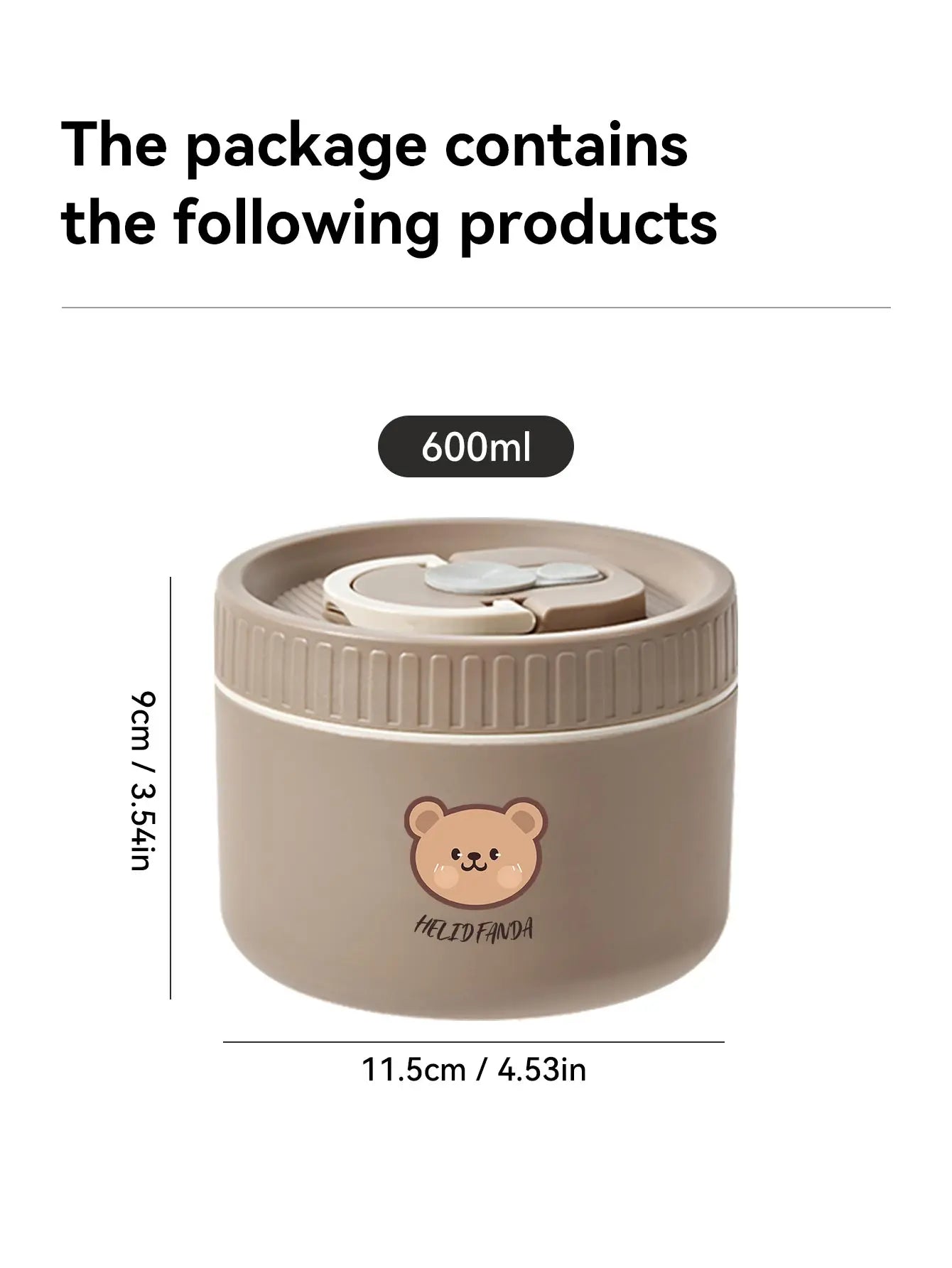 Thermische Brotdose Edelstahl niedlicher Bär tragbare Bento Box Kinder