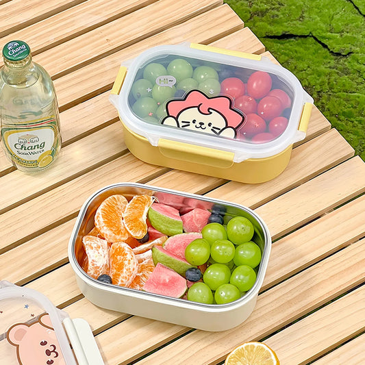 900 ml Lunchbox aus Edelstahl 304 mikrowellengeeignet auslaufsicher tragbar