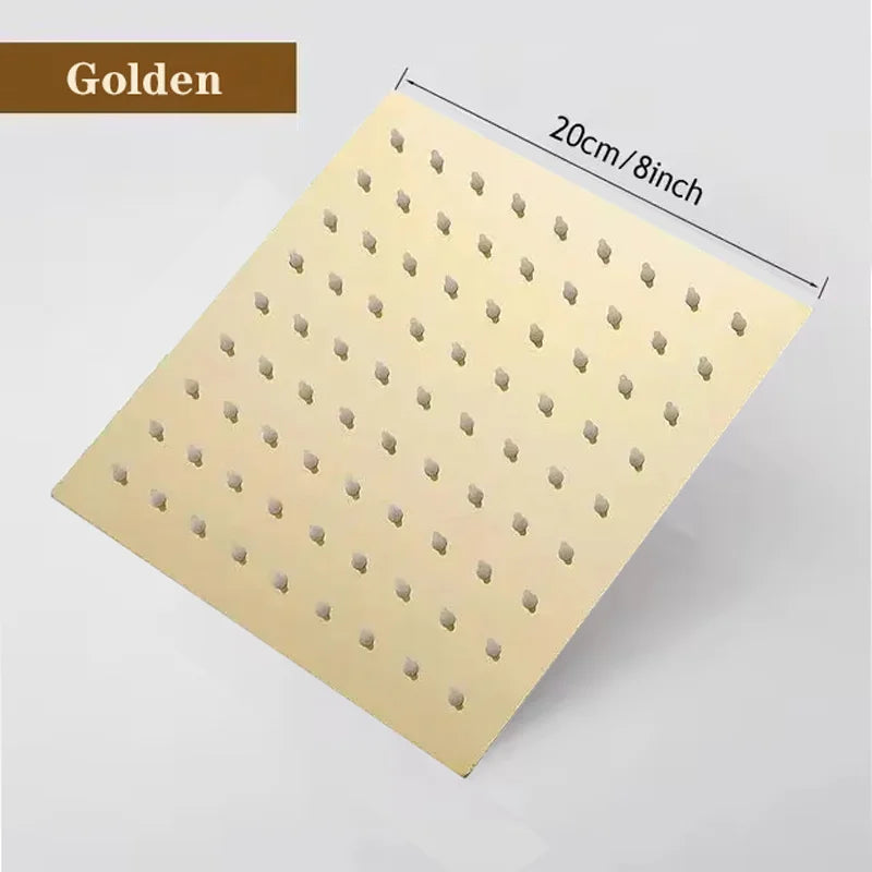 8 10 12 Zoll Edelstahl Hochdruck Regenduschkopf Quadratisches Design