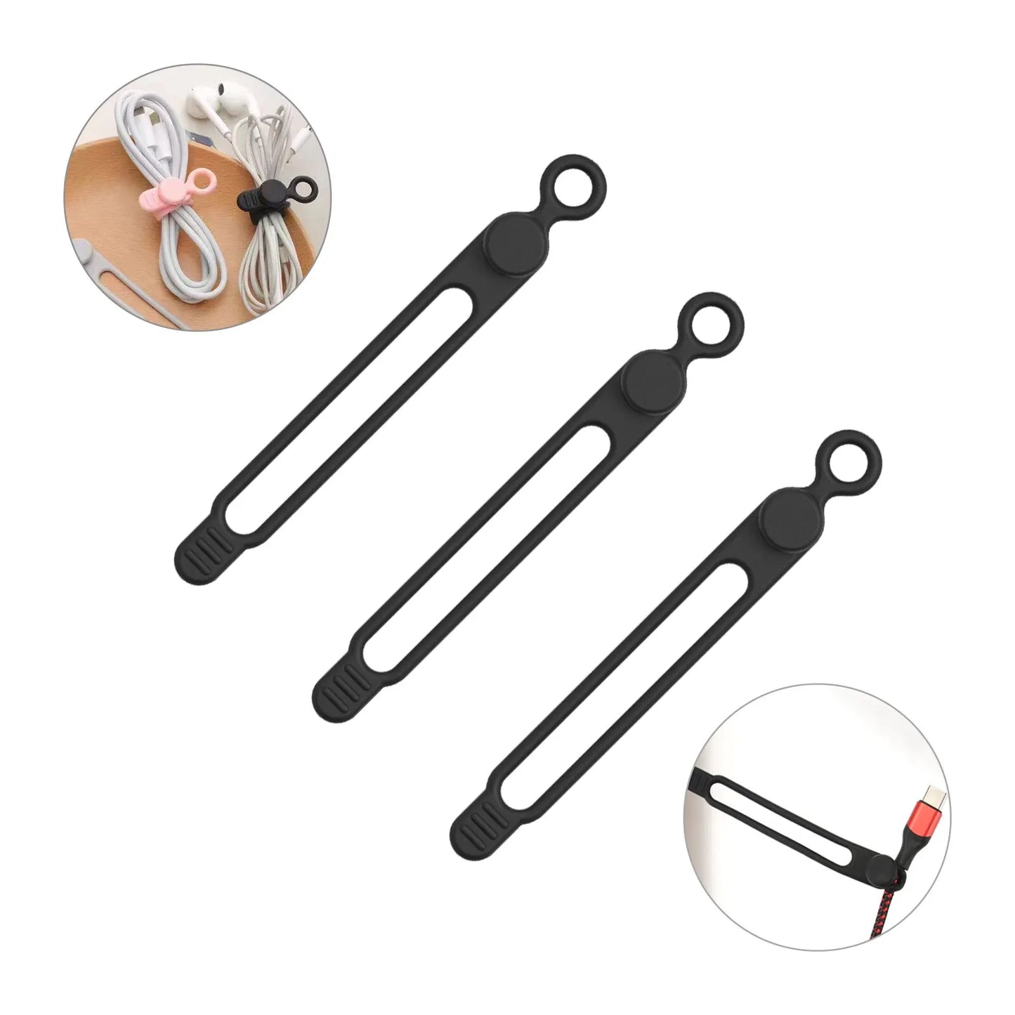 Flexible Silikon Kabelbinder für Ordnung Zuhause, Büro - Reisen
