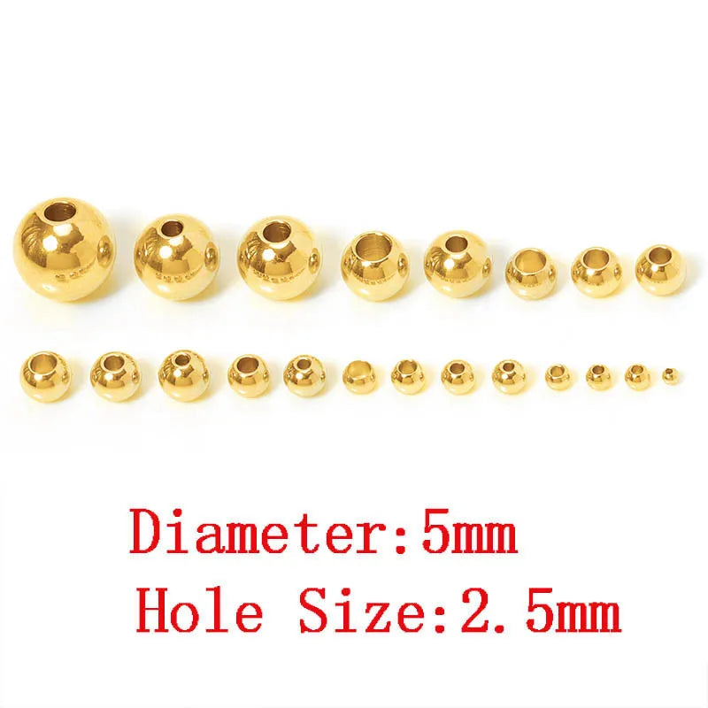 Edelstahl Gold Spacer Perlen Set 100 Stück Verschiedene Größen DIY