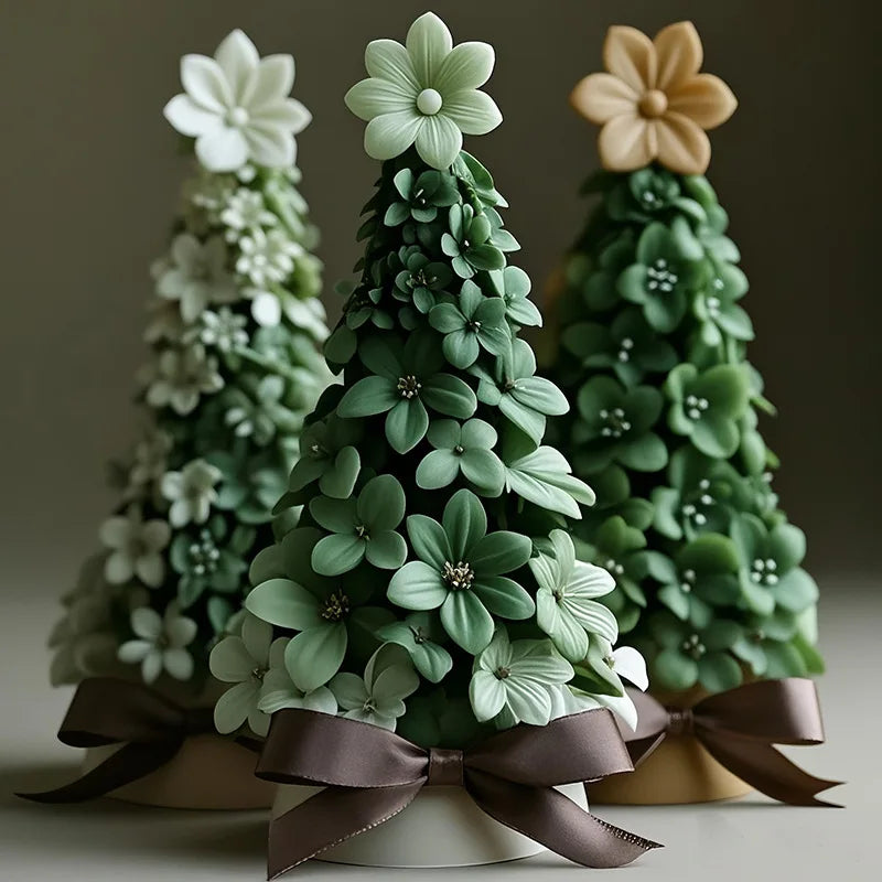 3D Weihnachtsbaum Kerzenform aus Silikon für DIY Dekorationen