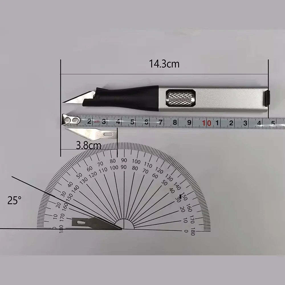Rutschfestes Präzisionsmesser Set für Feinmechanik - Hobby – Inkl. 5 Klingen