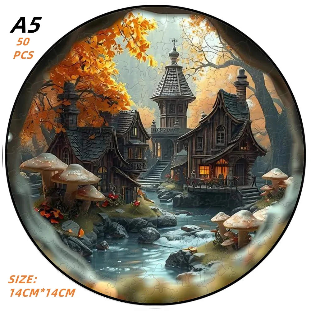 Anspruchsvolles Landschafts Holzpuzzle für Dekoration und Spiel