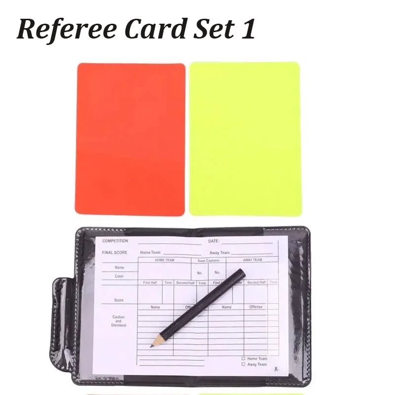 Schiedsrichter Set mit Warnkarten Pfeife und Notizbuch für Fußball