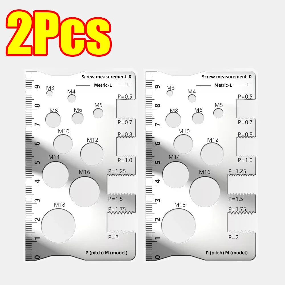 Multifunktionales Schraubengewinde Messset aus Edelstahl
