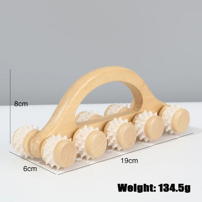 Holz Massageroller für Muskelentspannung – Nacken, Rücken, Beine - Körper