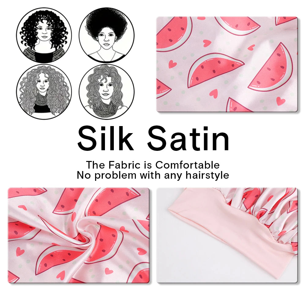 Atmungsaktive Schlafmütze mit Frucht und Tiermotiv für alle Haartypen