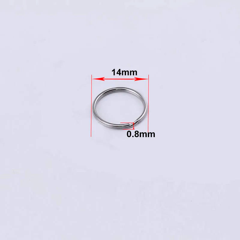 50x Edelstahl Schlüsselanhänger Ringe DIY Zubehör 6-20mm rhodiniert