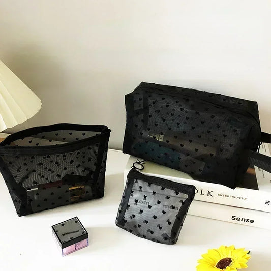 Modische Mesh Kosmetiktasche mit Reißverschluss für Organisation