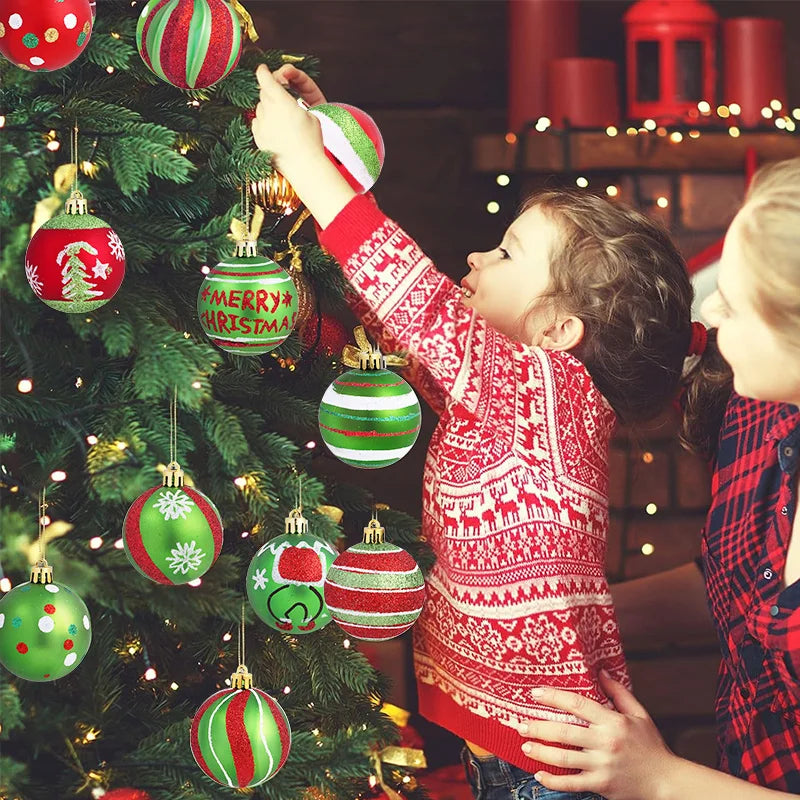 Glitzernde Weihnachtskugeln zum Aufhängen 12er Set 6 cm rund