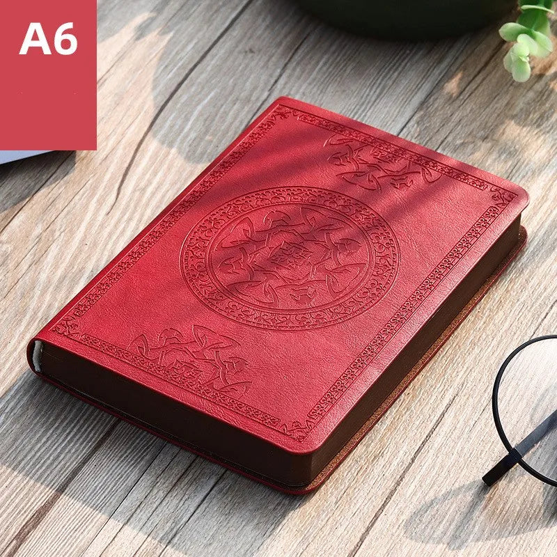 A6 Retro Mini Notizbuch PU Leder mit Taschen – Tragbar für Büro Buchhaltung
