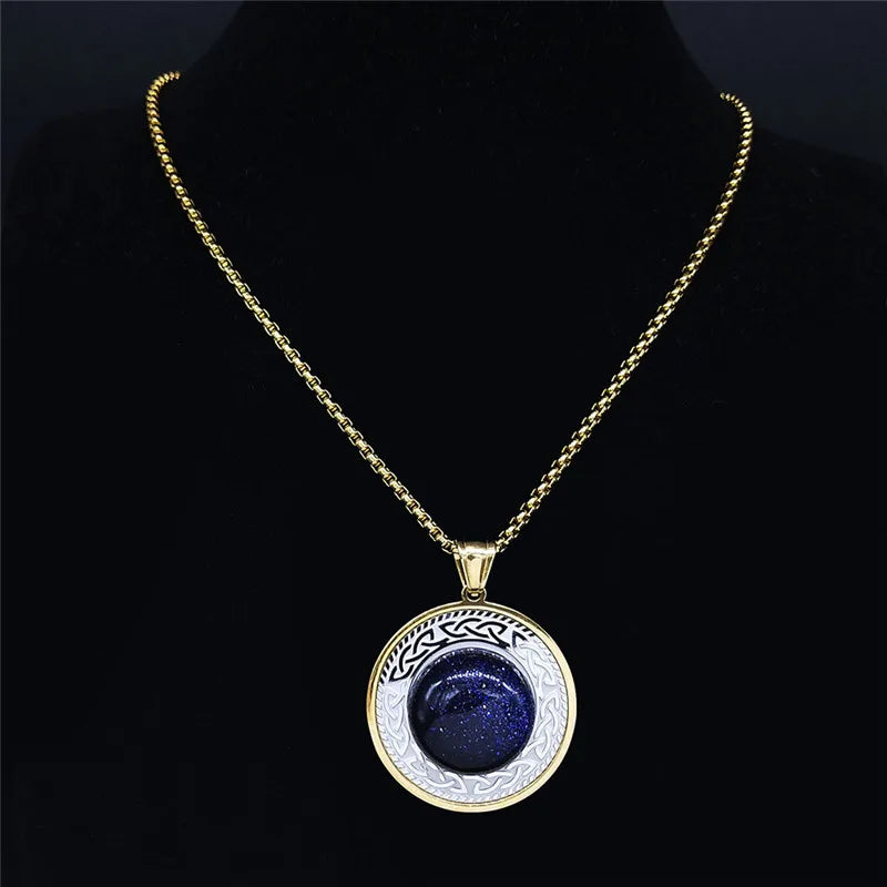 Keltische Irischer Knoten Halskette Edelstahl Gold und Silber Unisex-Yabubest - Home & More