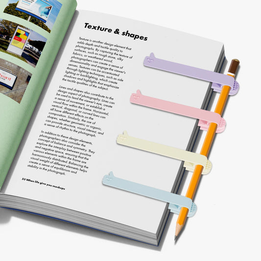 Flexibler Silikon Lesezeichenhalter mit Stiftschlitz für Bücher