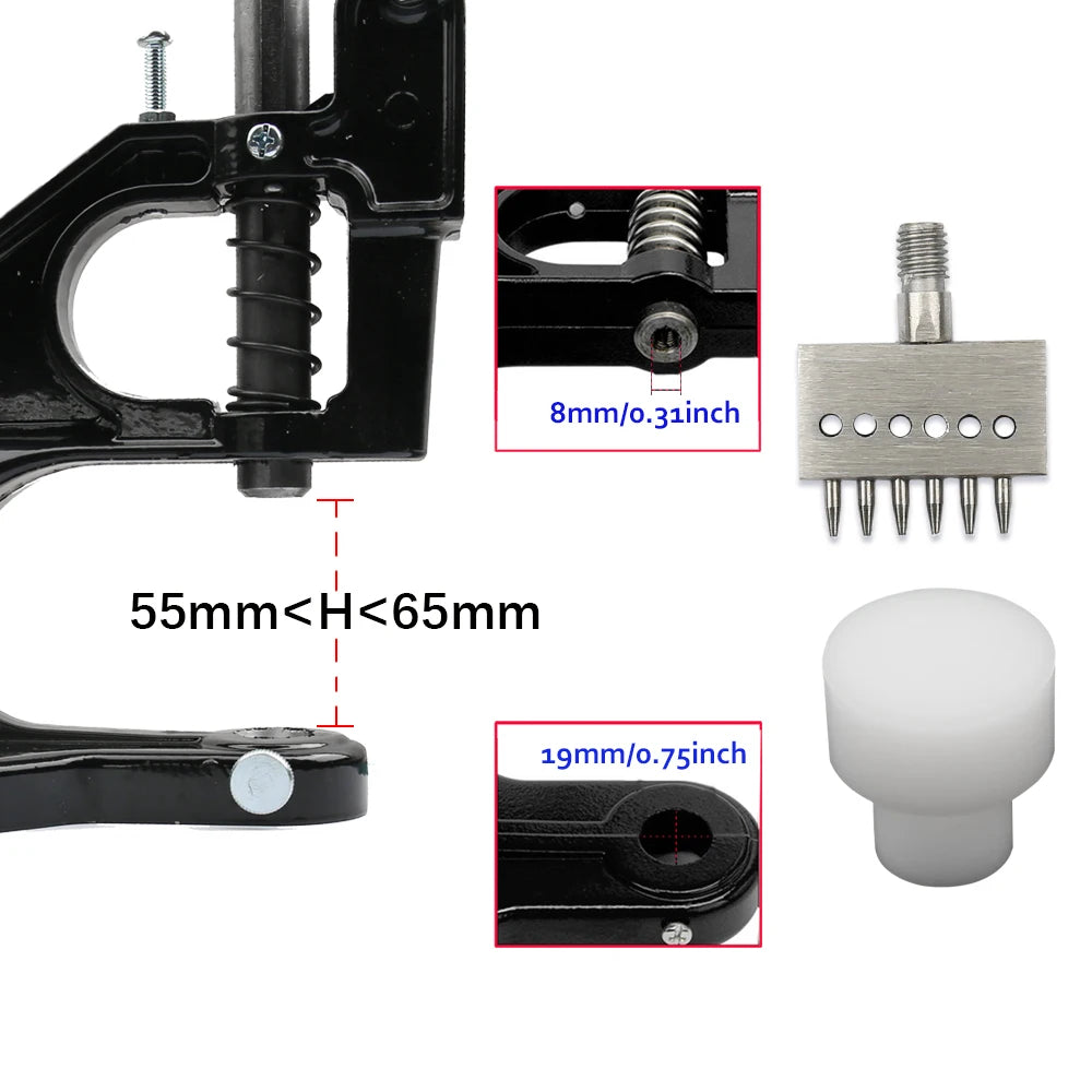 Lochstanzer Set mit M8 Gewinde für präzise Lederarbeiten