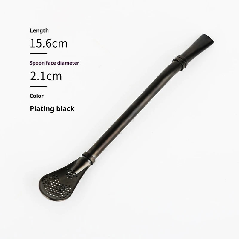 Wiederverwendbare Edelstahl Trinkhalme und Löffel mit Bürste