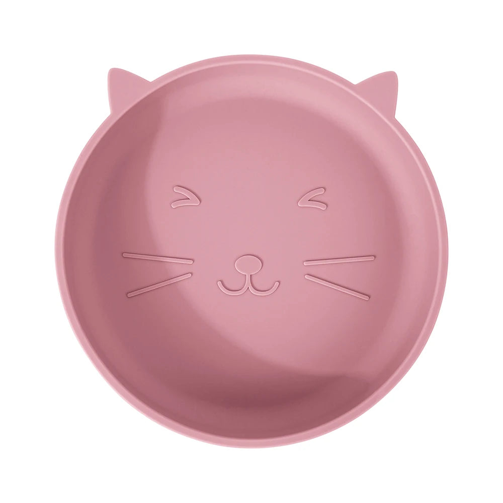 Silikon Baby Teller Saugplatte Katze Form BPA frei kindgerechtes Geschirr