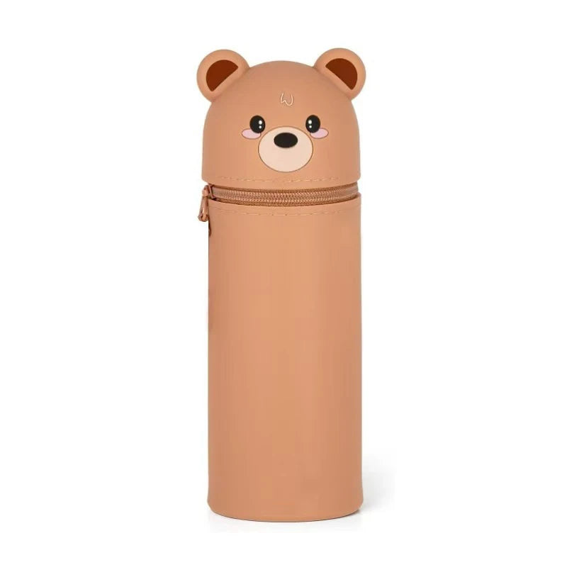 Kreatives Cartoon Panda Silikon Federmäppchen, faltbar mit Reißverschluss