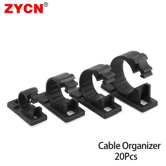 20x Selbstklebende Kabel Organizer Clips für Desktop Management - Schwarz