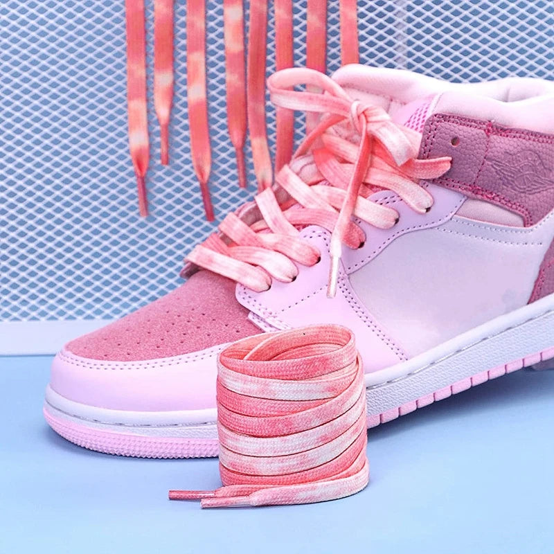 Tie Dye Schnürsenkel Flach Farbverlauf für Sportschuhe 120 140 160cm