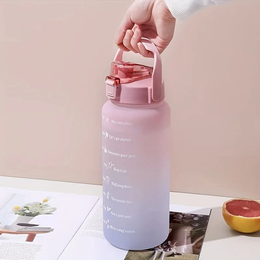 Auslaufsichere 2L Wasserflasche mit Trink-Erinnerung für Sport - Alltag