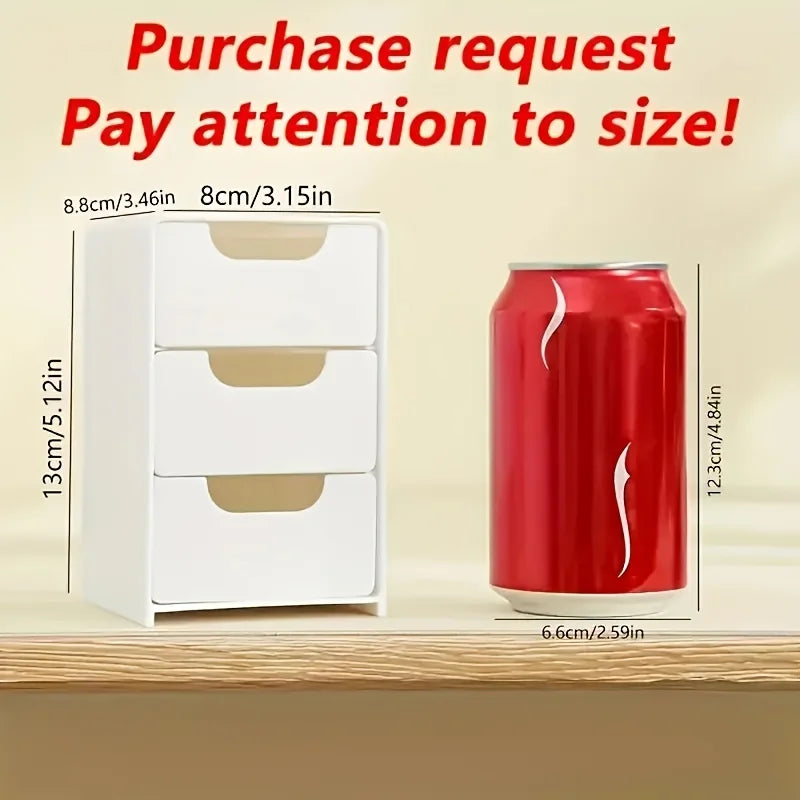 3-stöckiger Schreibtisch Organizer mit Schubladen für Büro Schmuck Kosmetik