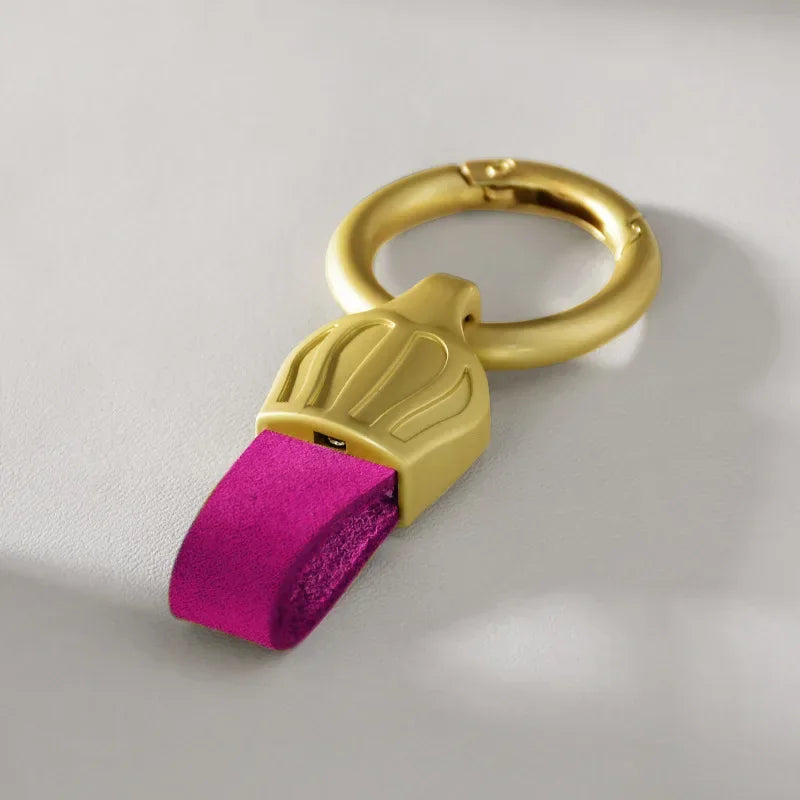 Leder Schlüsselbund Multicolor mit Metallring für Männer und Frauen