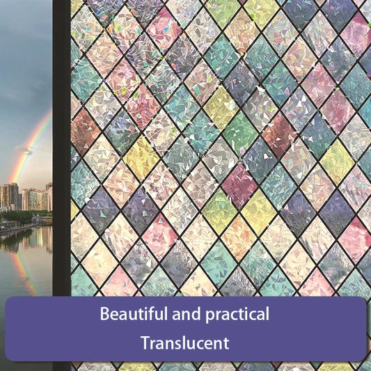 3D Buntglas Fensterfolie Selbstklebend Für Sichtschutz Und Dekoration
