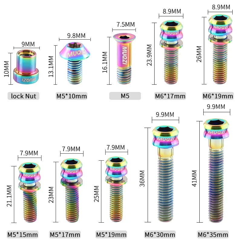 Titan Schrauben Fahrrad M5 M6 Verschiedene Längen für Headset Vorbau Bremse