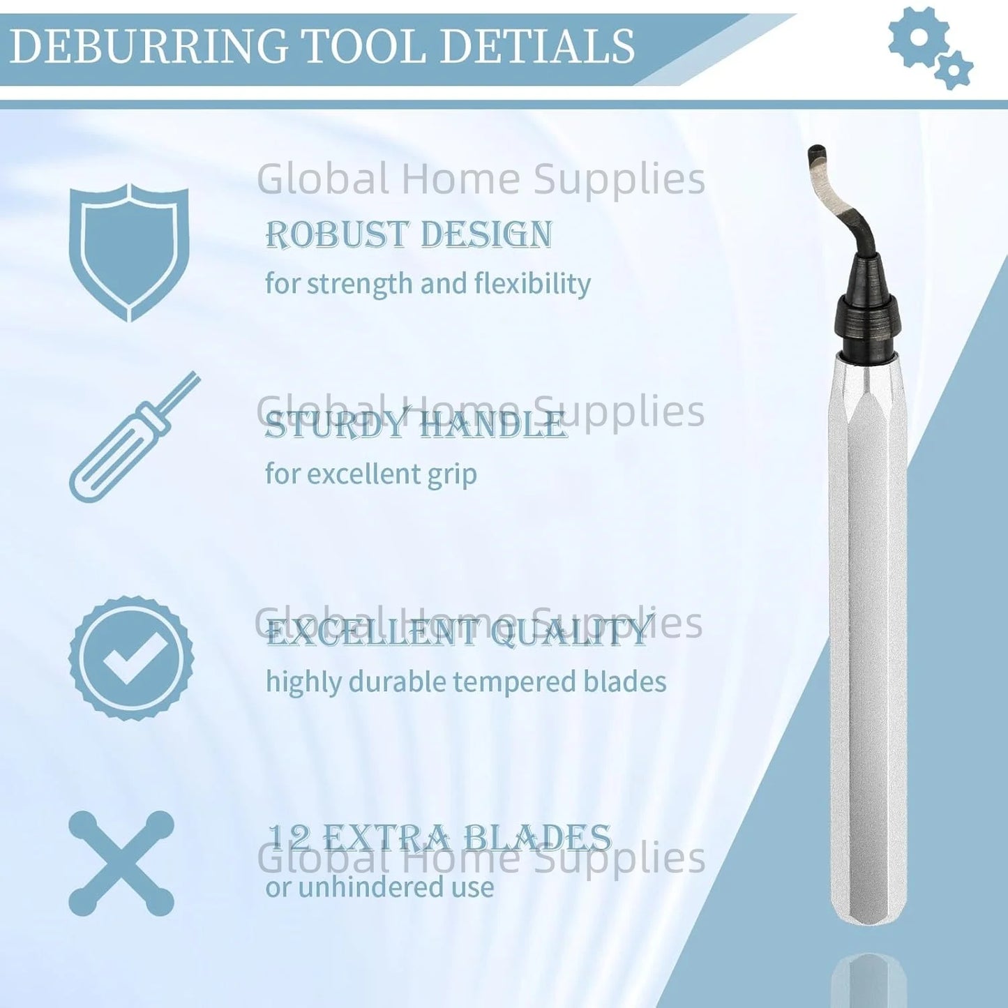 Entgratungswerkzeug mit 10 Schnellarbeitsstahl-Drehmessern für vielseitigen Einsatz