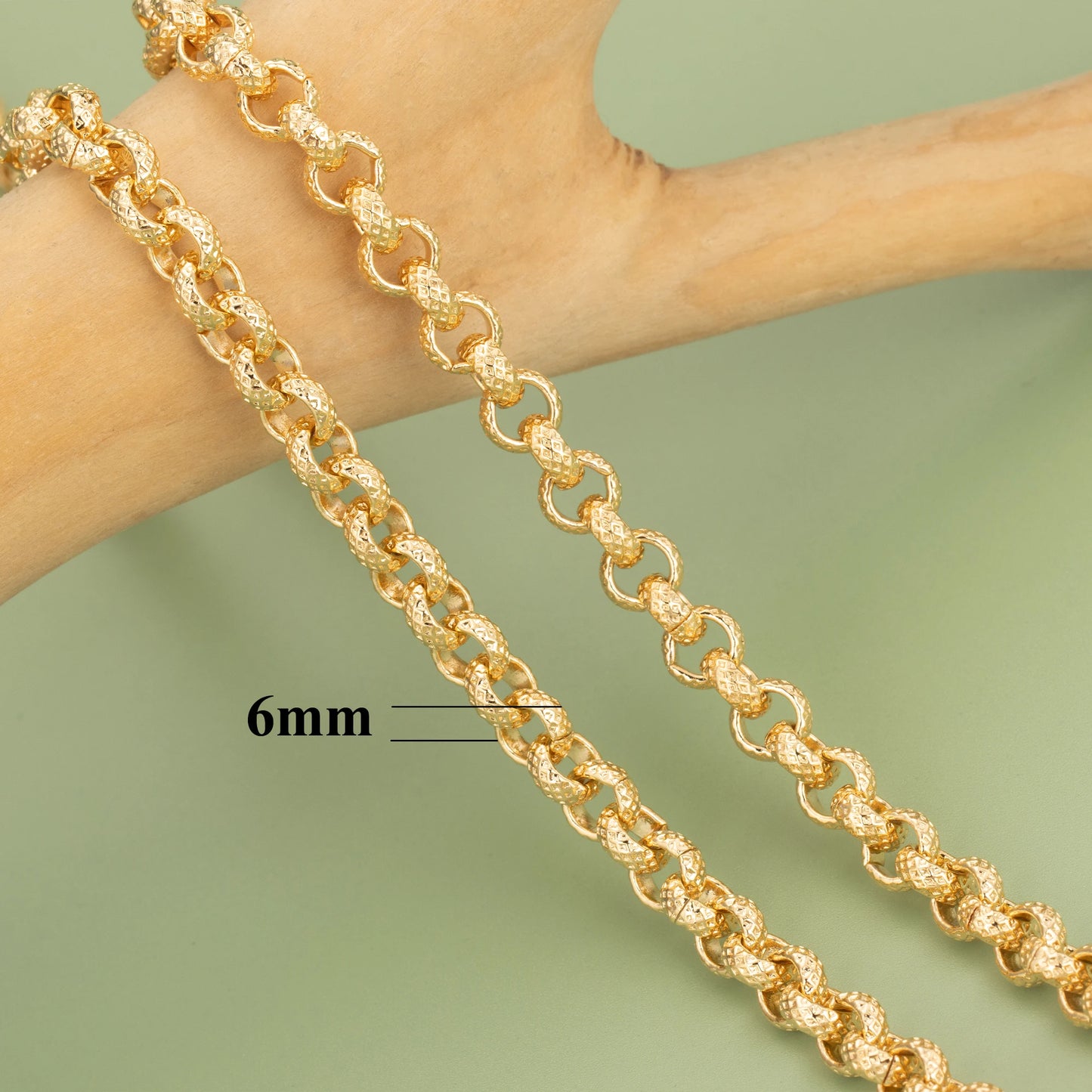 DIY Schmuckzubehör Kette 18 Karat vergoldet & rhodiniert, 1m Länge