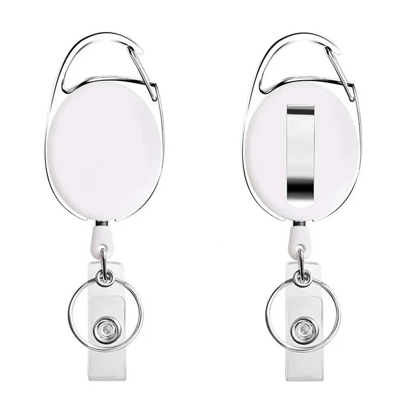 Einziehbare Ausweisrolle Metall mit Kartenhalter Schlüsselanhänger Büro