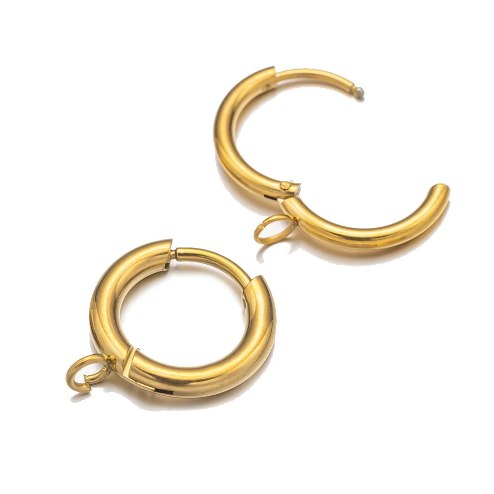 Edelstahl Huggie Ohrring Haken 10er Set in 12-18 mm für Schmuck DIY